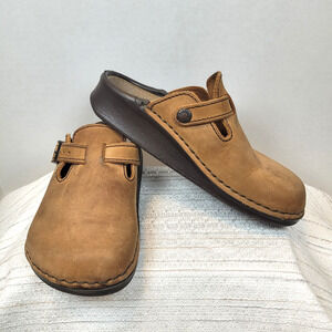 Birkenstock Oklahoma Tatami Wms Size 36/5 Leather Brown Slides Clog Sandals